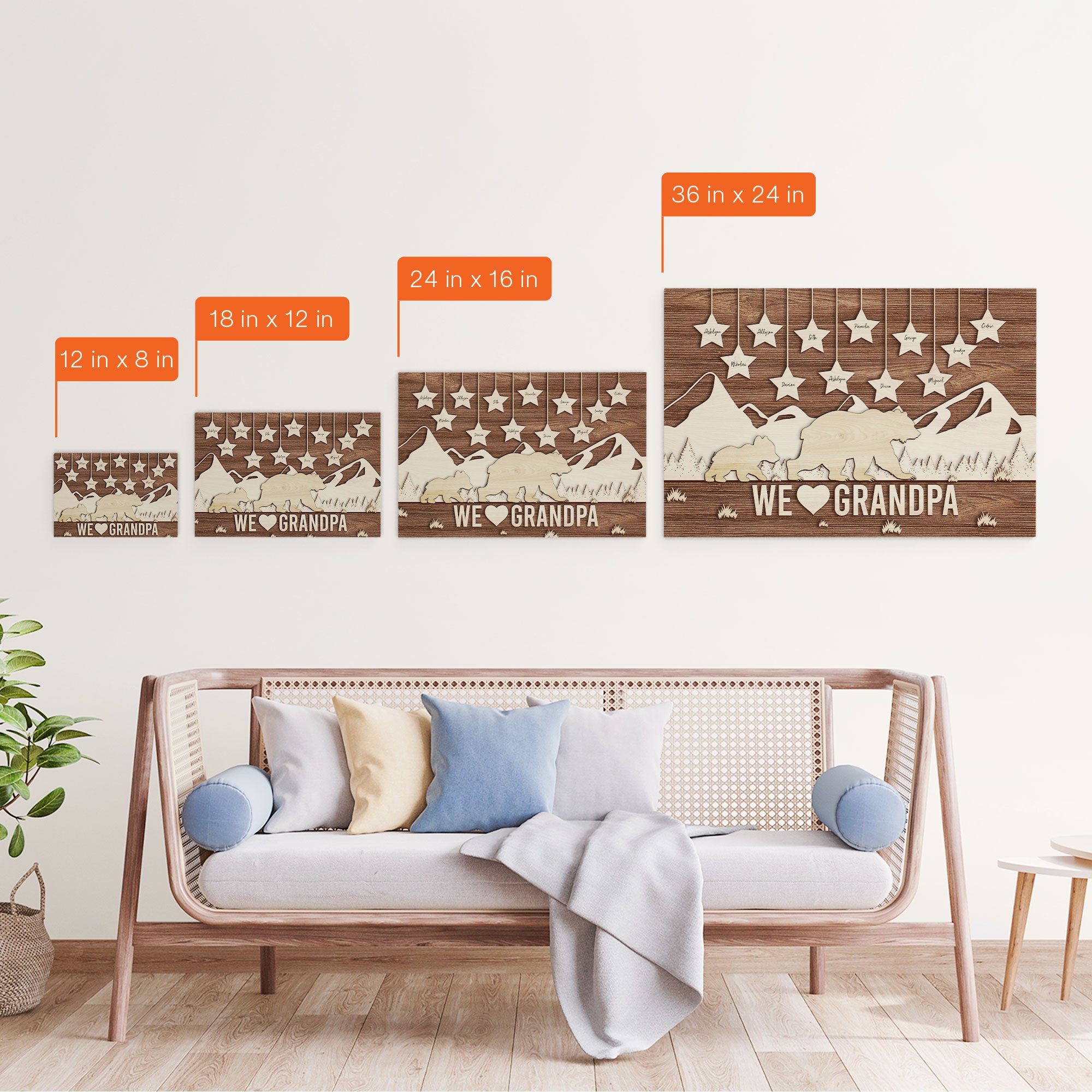 We Love Grandpa - Personalized Canvas