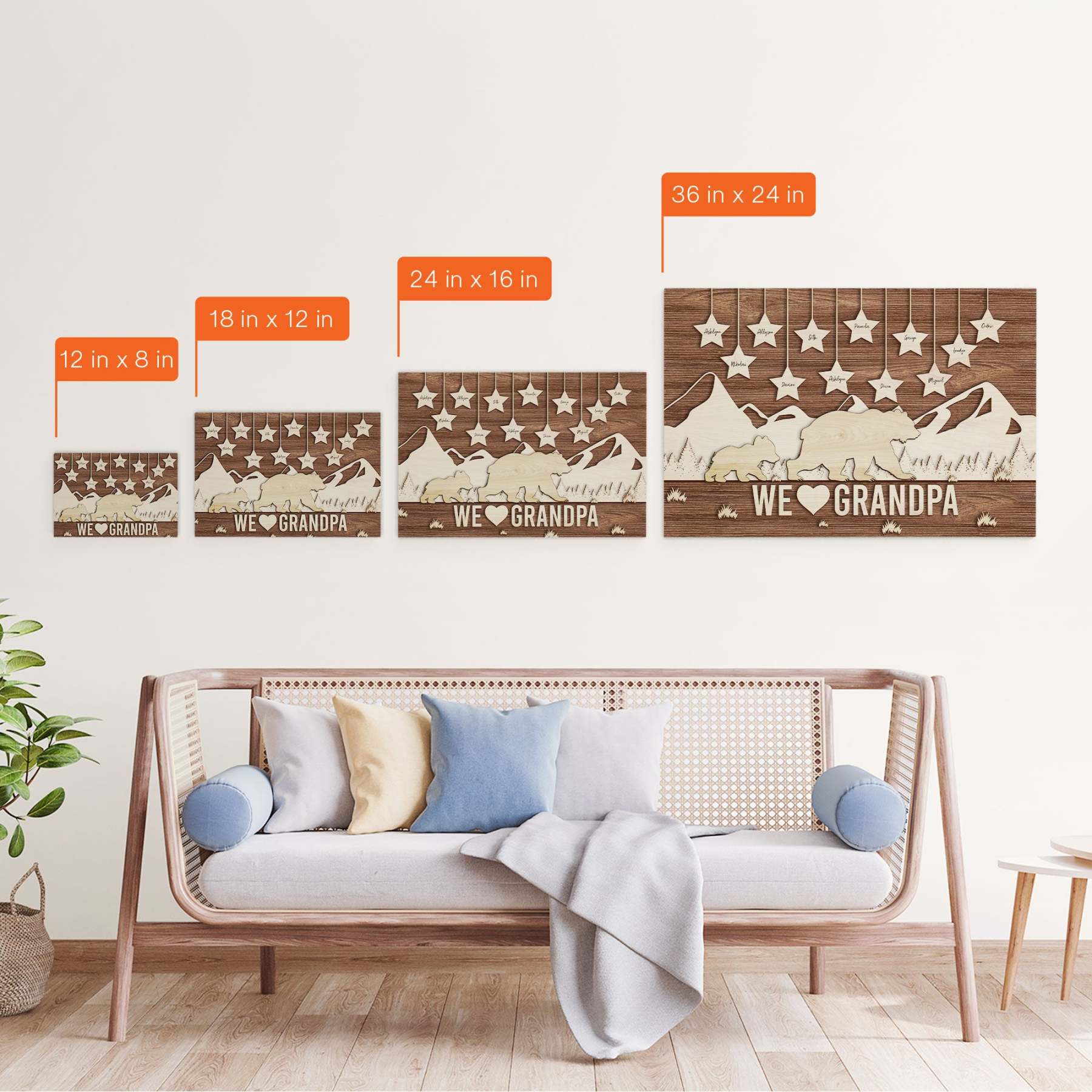 We Love Grandpa - Personalized Canvas