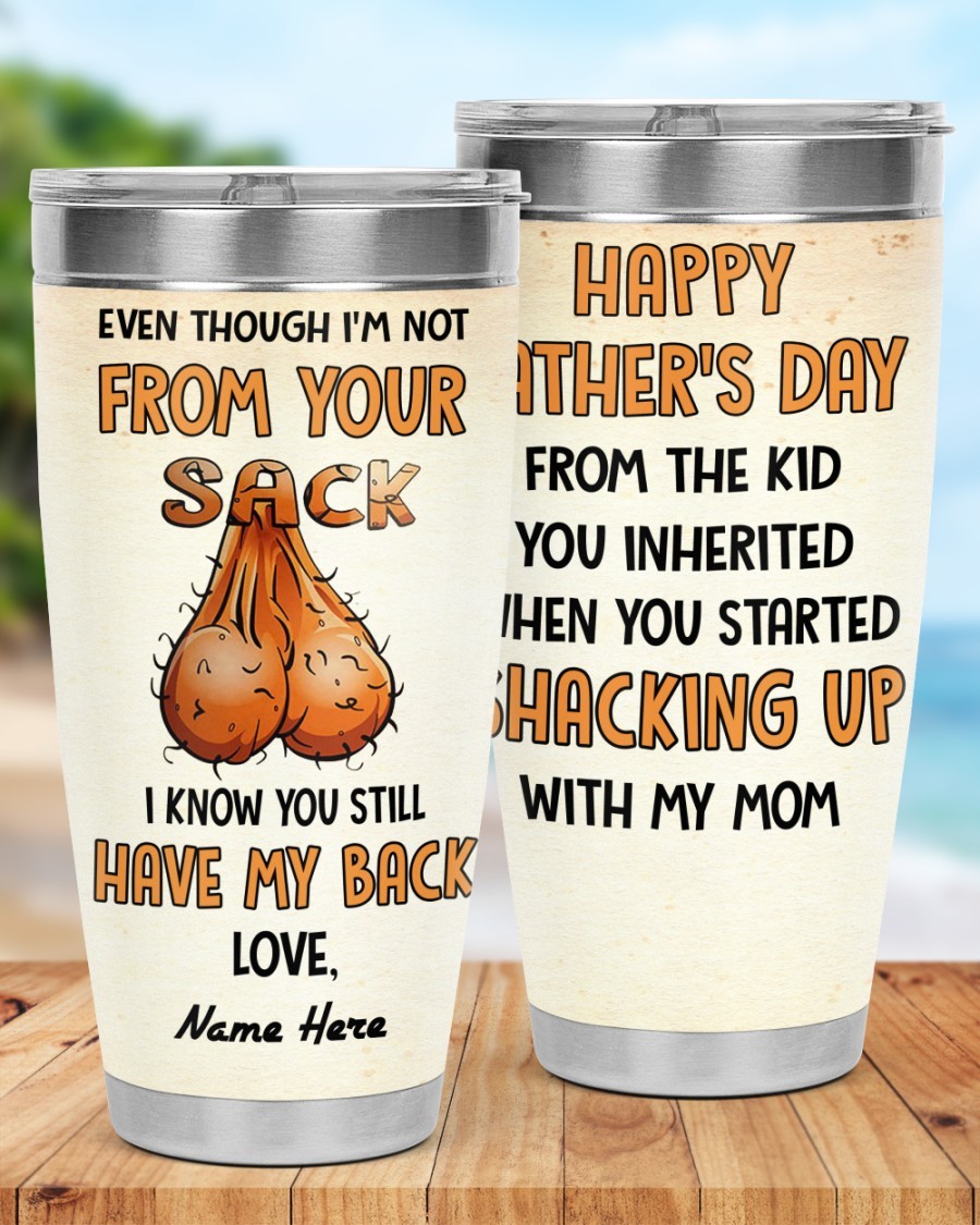 PERSONALIZED MUG: Perfect Father's Day Gift For Dad 💖 Even Though I'm Not From Your Sack I Know You Still Have My Back