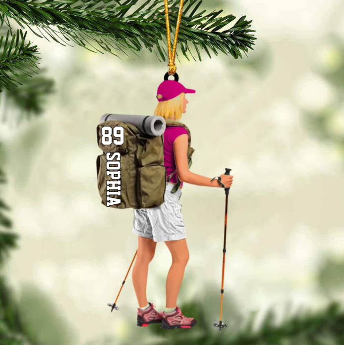 Personalized Hiking/Climbing Girl Christmas Ornament-Gift For Hiking Lovers