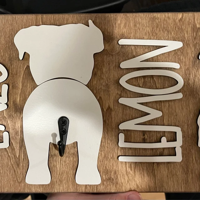 personalized dog leash holder/wood dog leash holder/custom dog leash holder/Laser cut dog leash holder/personalized leash holder for wal