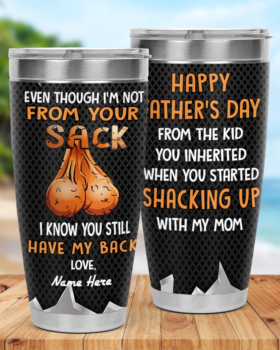 PERSONALIZED MUG: Perfect Father's Day Gift For Dad 💖 Even Though I'm Not From Your Sack I Know You Still Have My Back