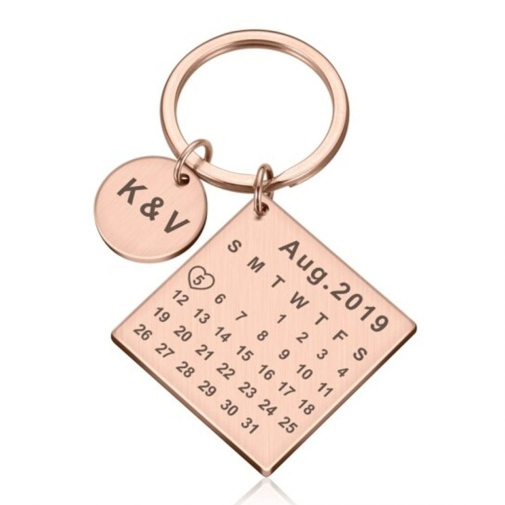 Personalized Engraved Photo Calendar Key Chain