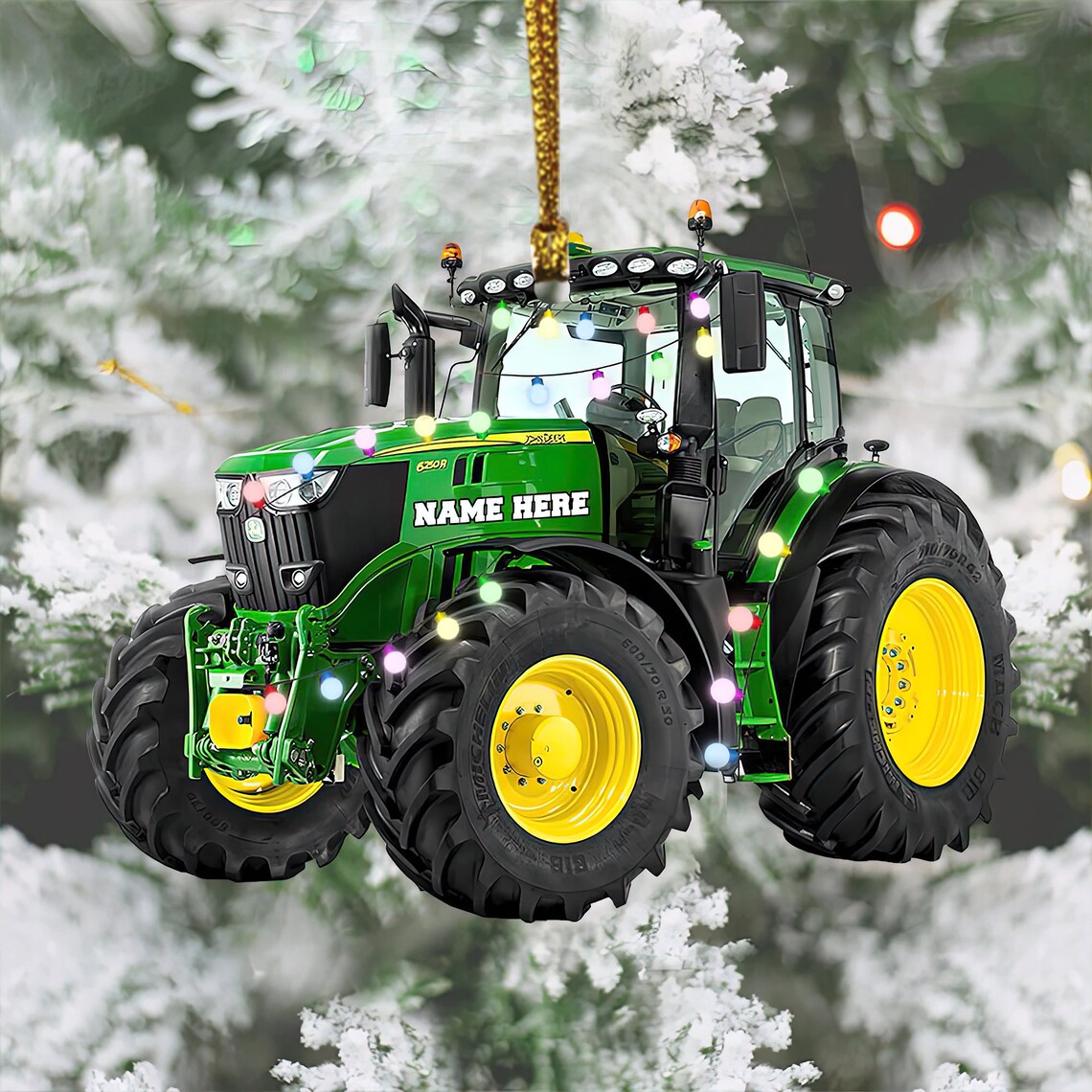 Personalized Tractor Christmas Ornament,