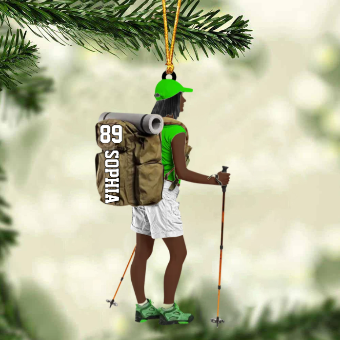 Personalized Hiking/Climbing Girl Christmas Ornament-Gift For Hiking Lovers