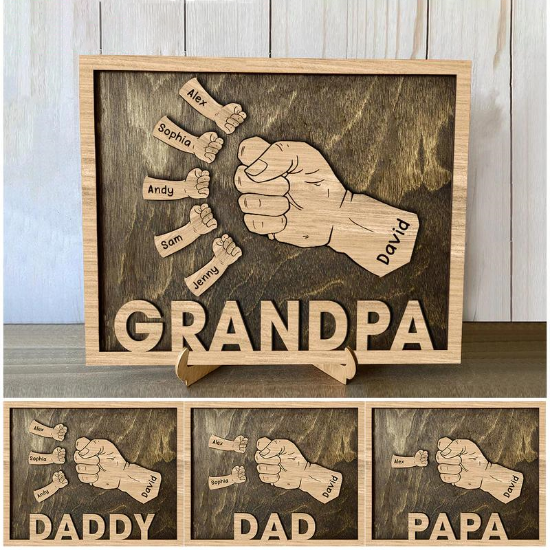 1 Name Personalized father's day home decor plaque