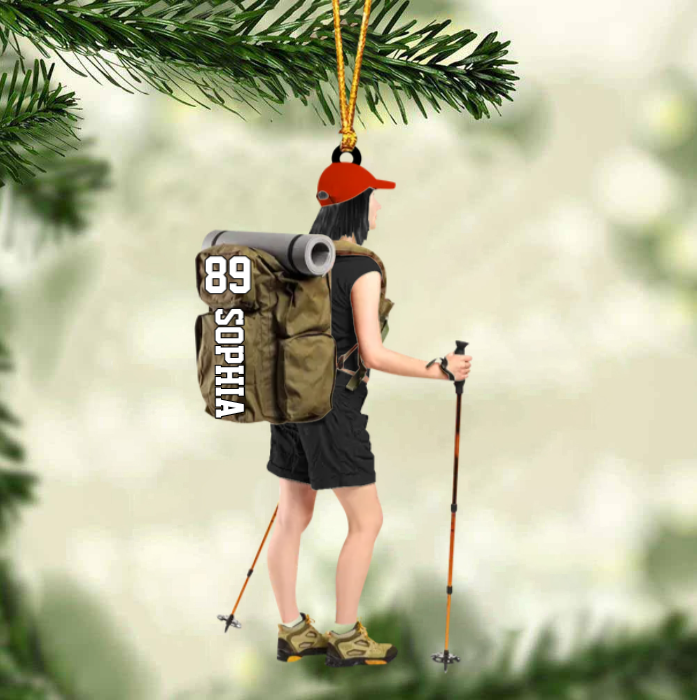 Personalized Hiking/Climbing Girl Christmas Ornament-Gift For Hiking Lovers