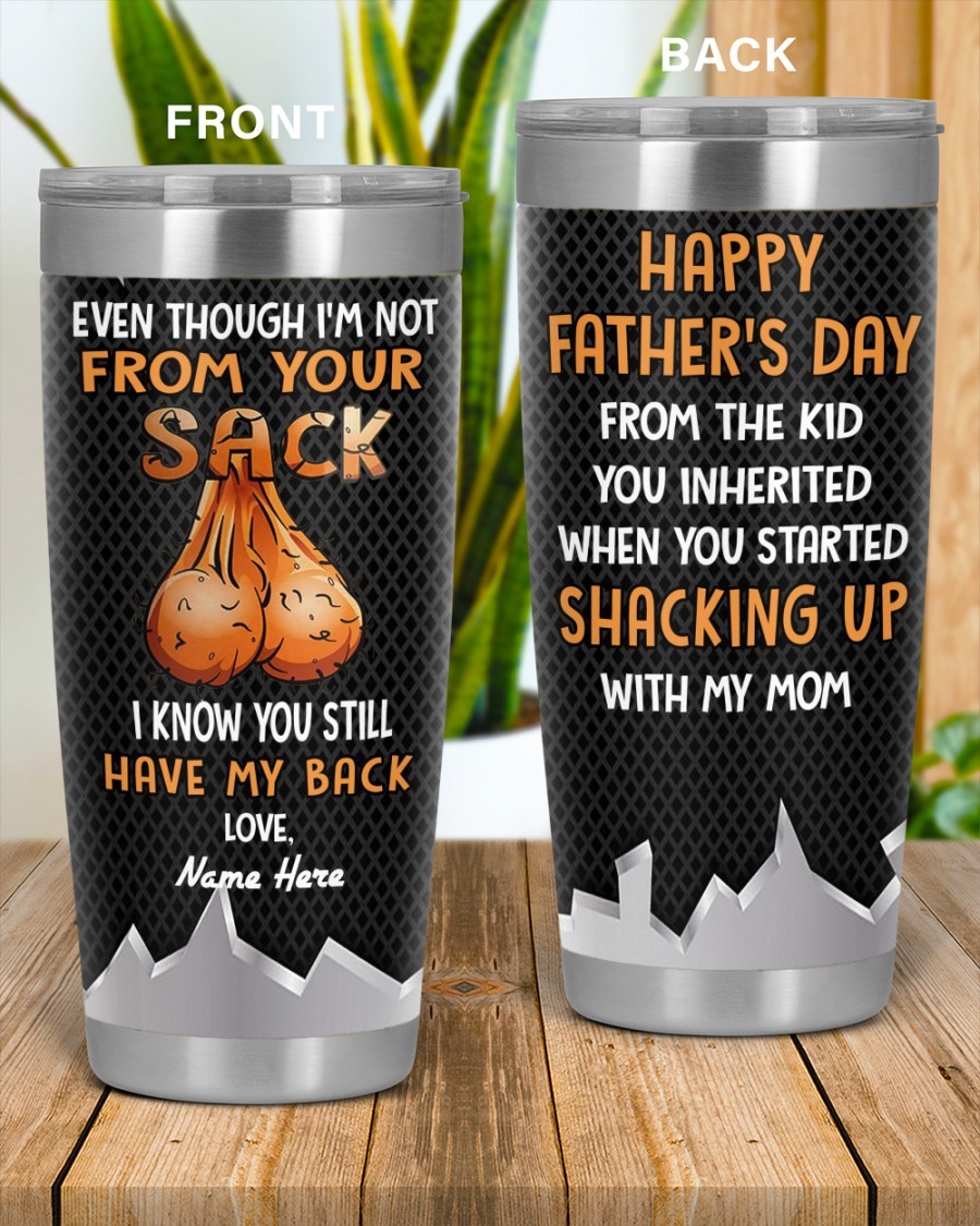 PERSONALIZED MUG: Perfect Father's Day Gift For Dad 💖 Even Though I'm Not From Your Sack I Know You Still Have My Back