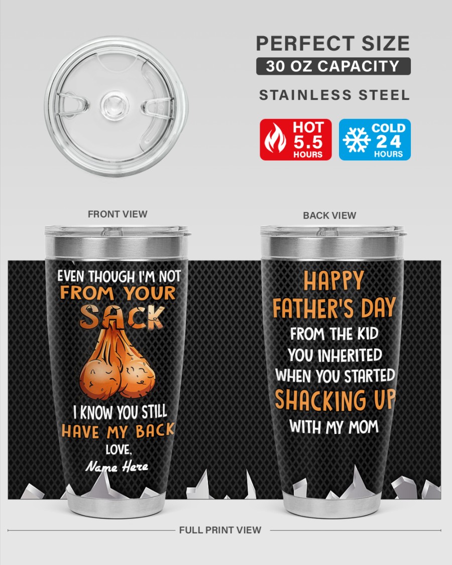 PERSONALIZED MUG: Perfect Father's Day Gift For Dad 💖 Even Though I'm Not From Your Sack I Know You Still Have My Back
