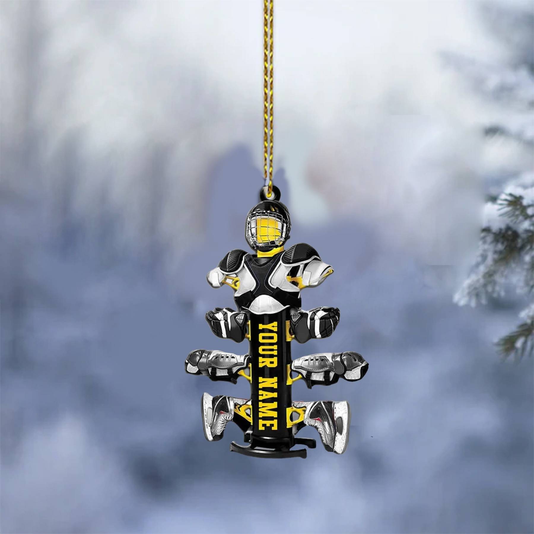Personalized Hockey Ornament, Hockey Player Ornament, Gift For Hockey Lover Ornament