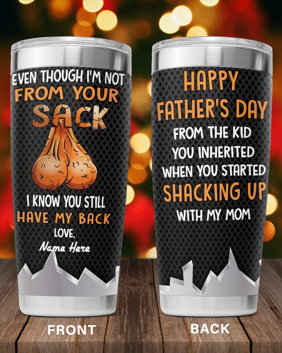 PERSONALIZED MUG: Perfect Father's Day Gift For Dad 💖 Even Though I'm Not From Your Sack I Know You Still Have My Back