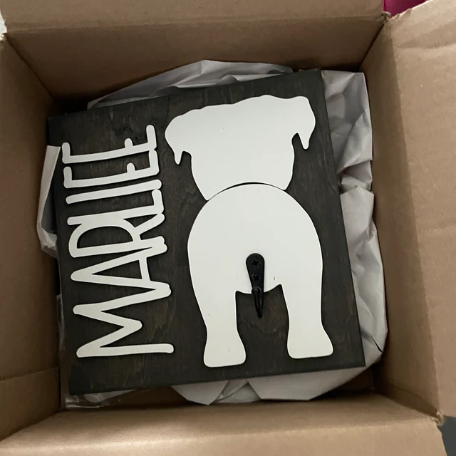 personalized dog leash holder/wood dog leash holder/custom dog leash holder/Laser cut dog leash holder/personalized leash holder for wal