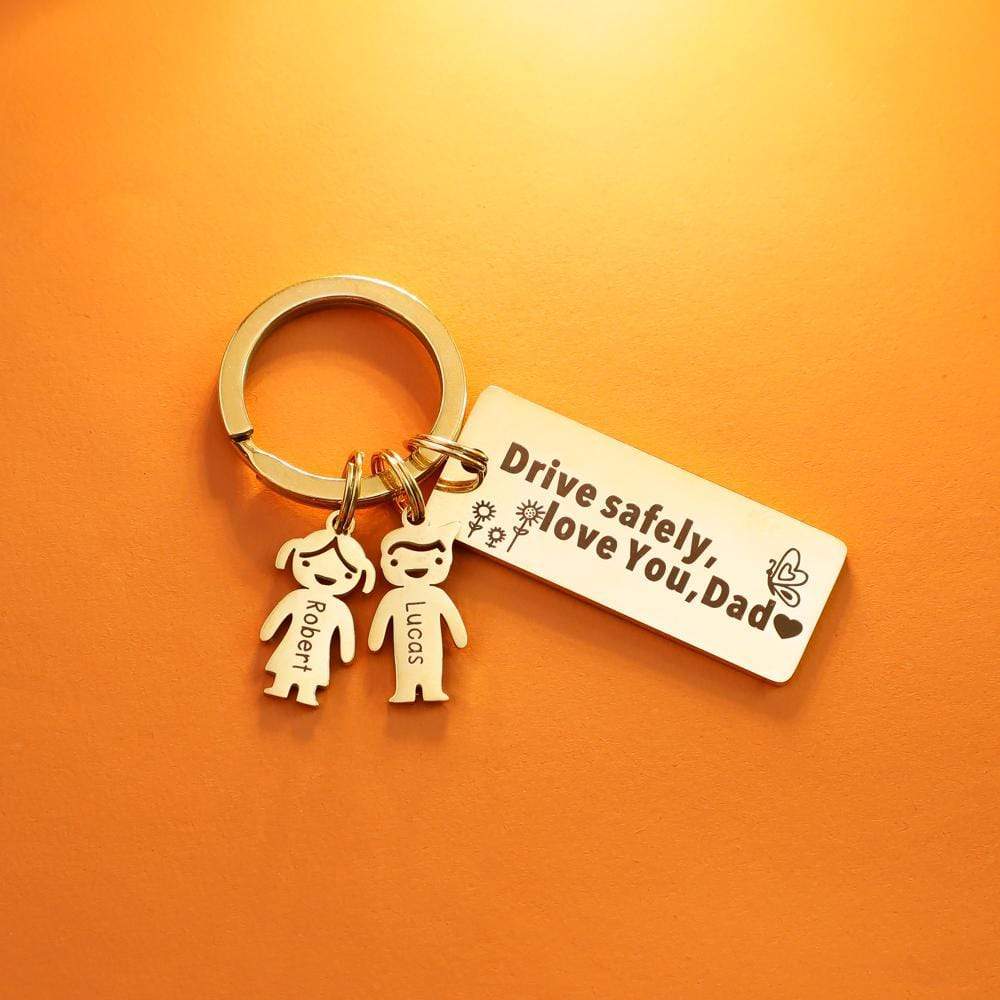1 Charm - Father's Day Gift Personalized This Daddy Belongs to.. Keychain With Kids Charm