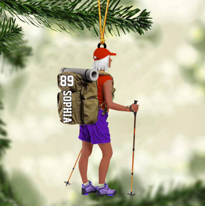 Personalized Hiking/Climbing Girl Christmas Ornament-Gift For Hiking Lovers