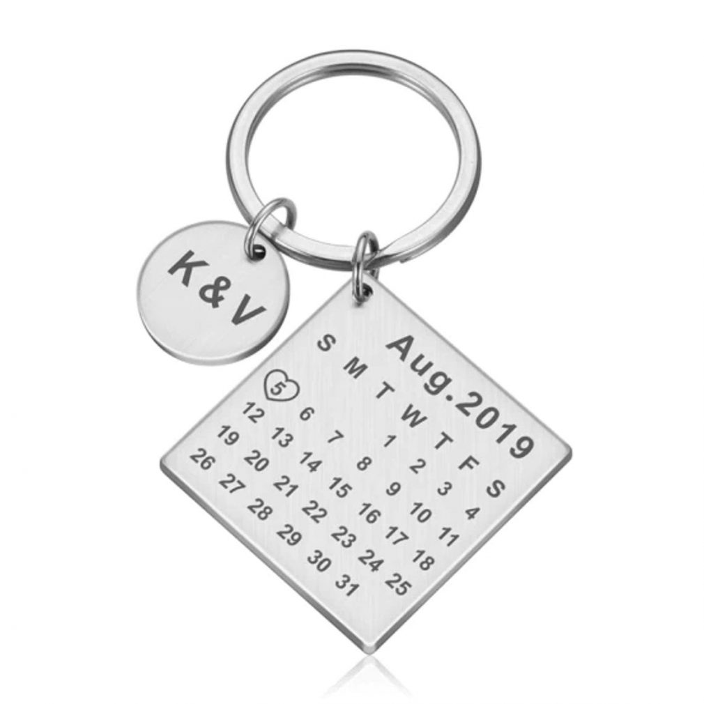 Personalized Engraved Photo Calendar Key Chain