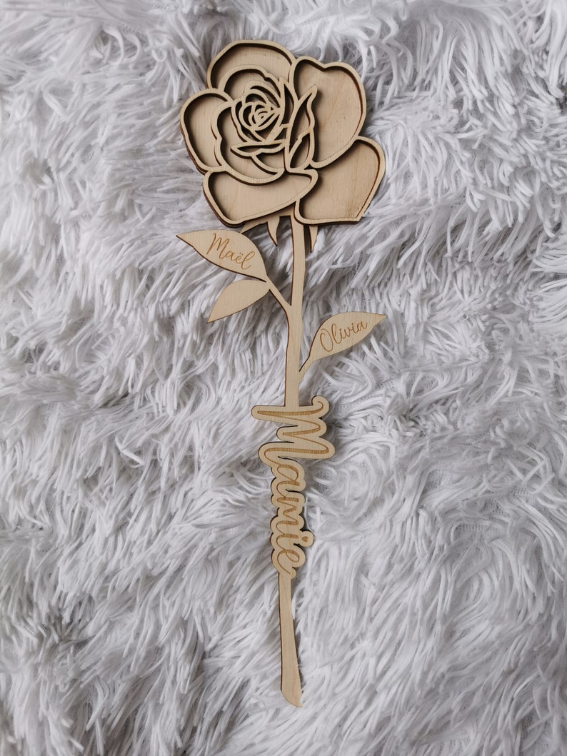 Wooden rose to offer, Grandma, Atsem, mistress, nanny, master gift