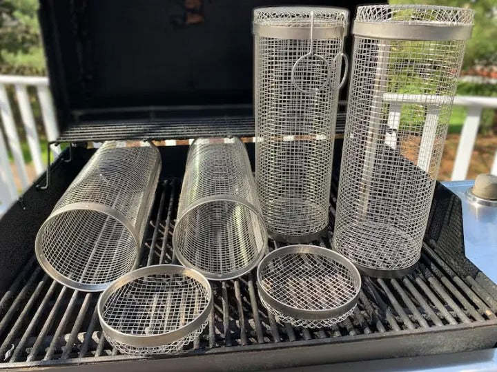 🔥Summer Hot Sale-BBQ outdoor grill net / Barbecue stainless steel wire mesh cylinder