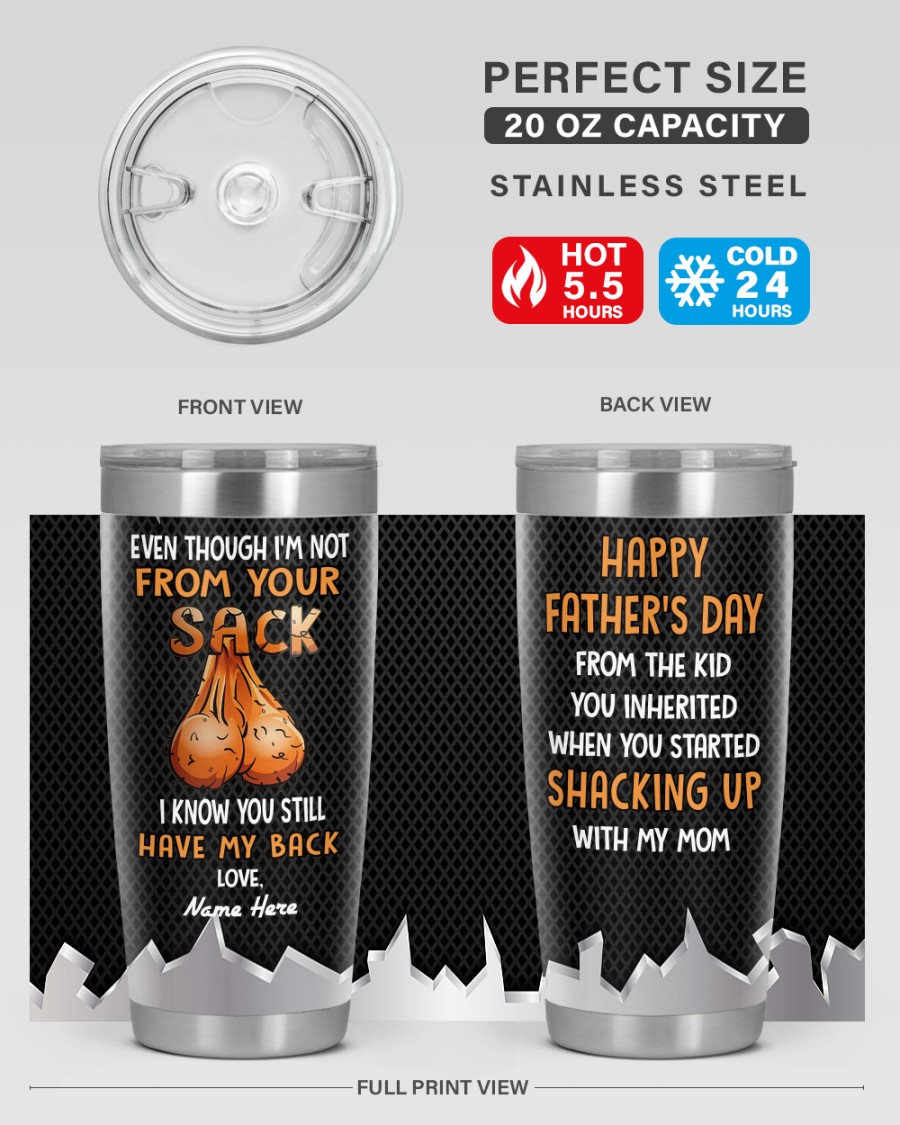 PERSONALIZED MUG: Perfect Father's Day Gift For Dad 💖 Even Though I'm Not From Your Sack I Know You Still Have My Back