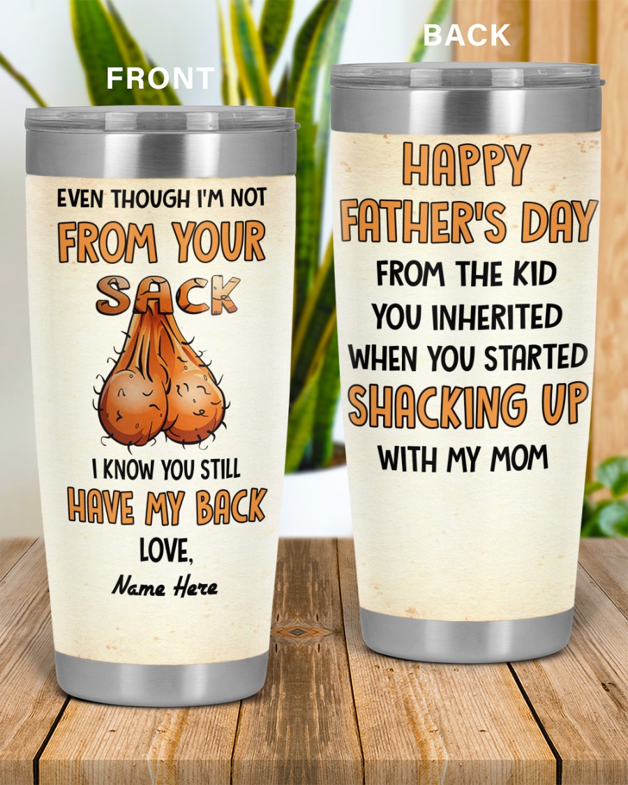 PERSONALIZED MUG: Perfect Father's Day Gift For Dad 💖 Even Though I'm Not From Your Sack I Know You Still Have My Back