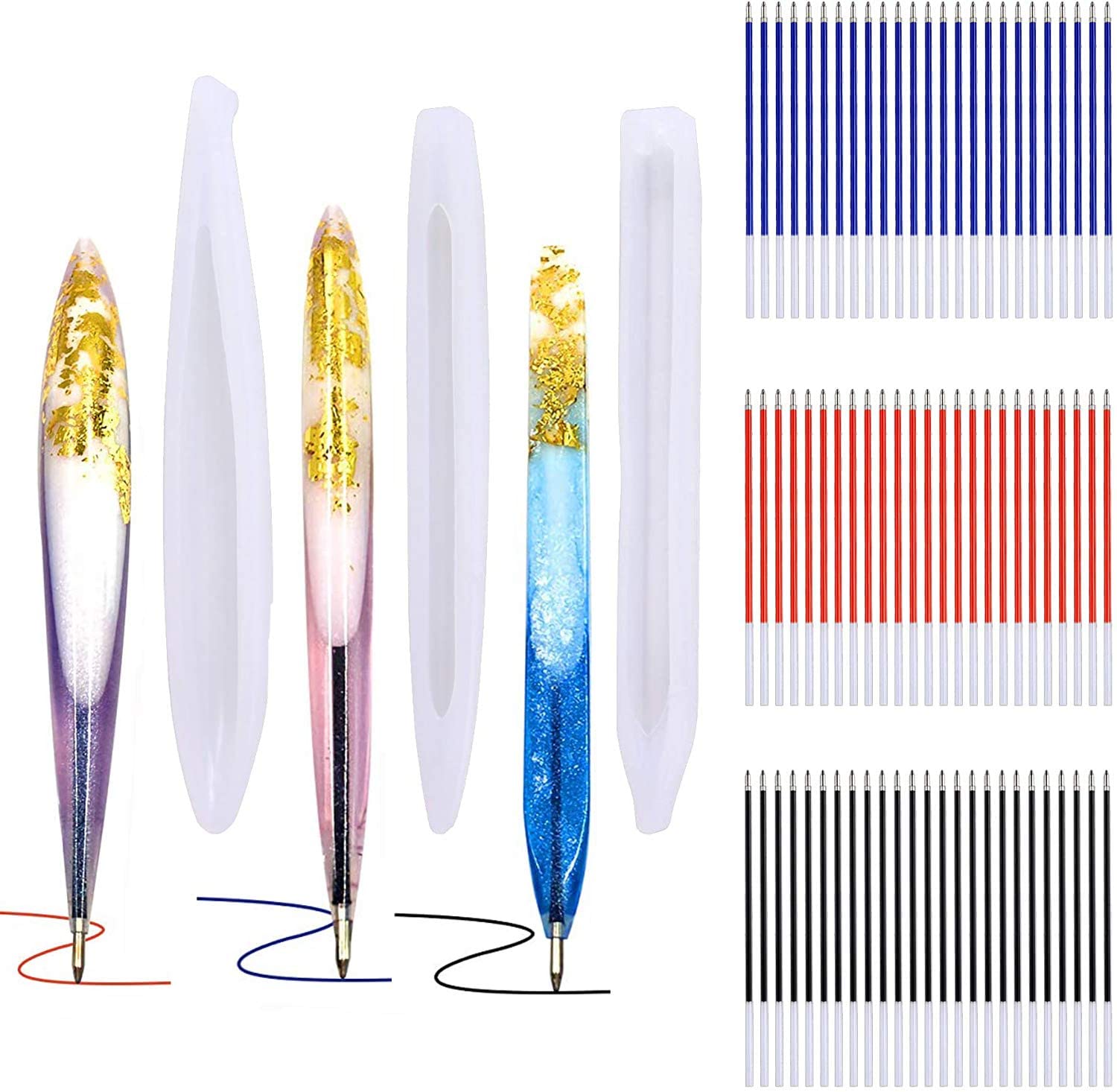 3 Pieces Pen Shape Resin Mold (Assorted Color)