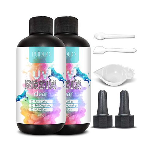 PUDUO UV Resin Kit Clear Crystal for Jewelry Making 400g