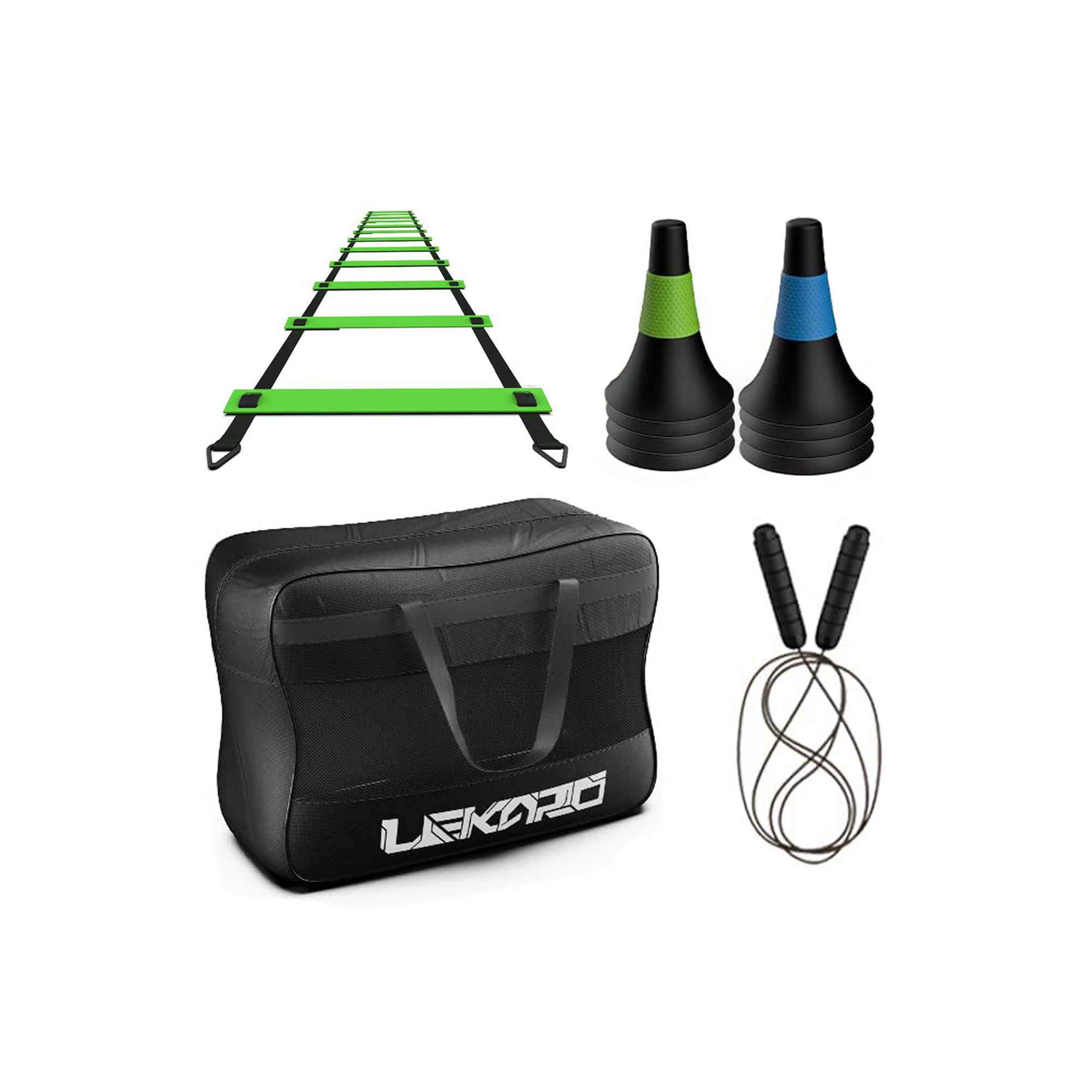 Basketball Speed Training Equipment Kit with Adjustable Hurdles Agility Cones and Resistance Parachute,-for Football 1 Reaction Ball LEKÄRO Agility Training Equipment Hockey Training Athletes 