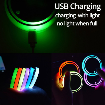7 Colors LED Car Cup Holder for Tesla Model S/3/X/Y (2 Pcs)
