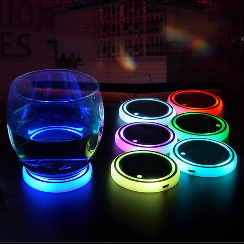 7 Colors LED Car Cup Holder for Tesla Model S/3/X/Y (2 Pcs)