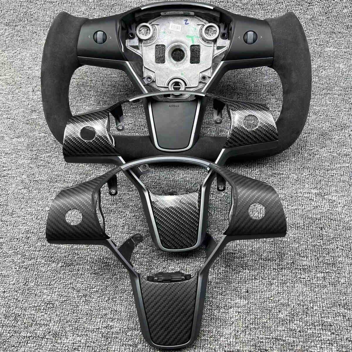Alcantara Yoke Steering Wheel for Tesla Model 3 / Y (2017-2023)