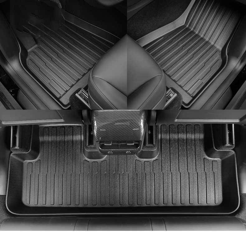 Lychee Pattern TPE Foot Mats for Tesla Model Y - Left rudder