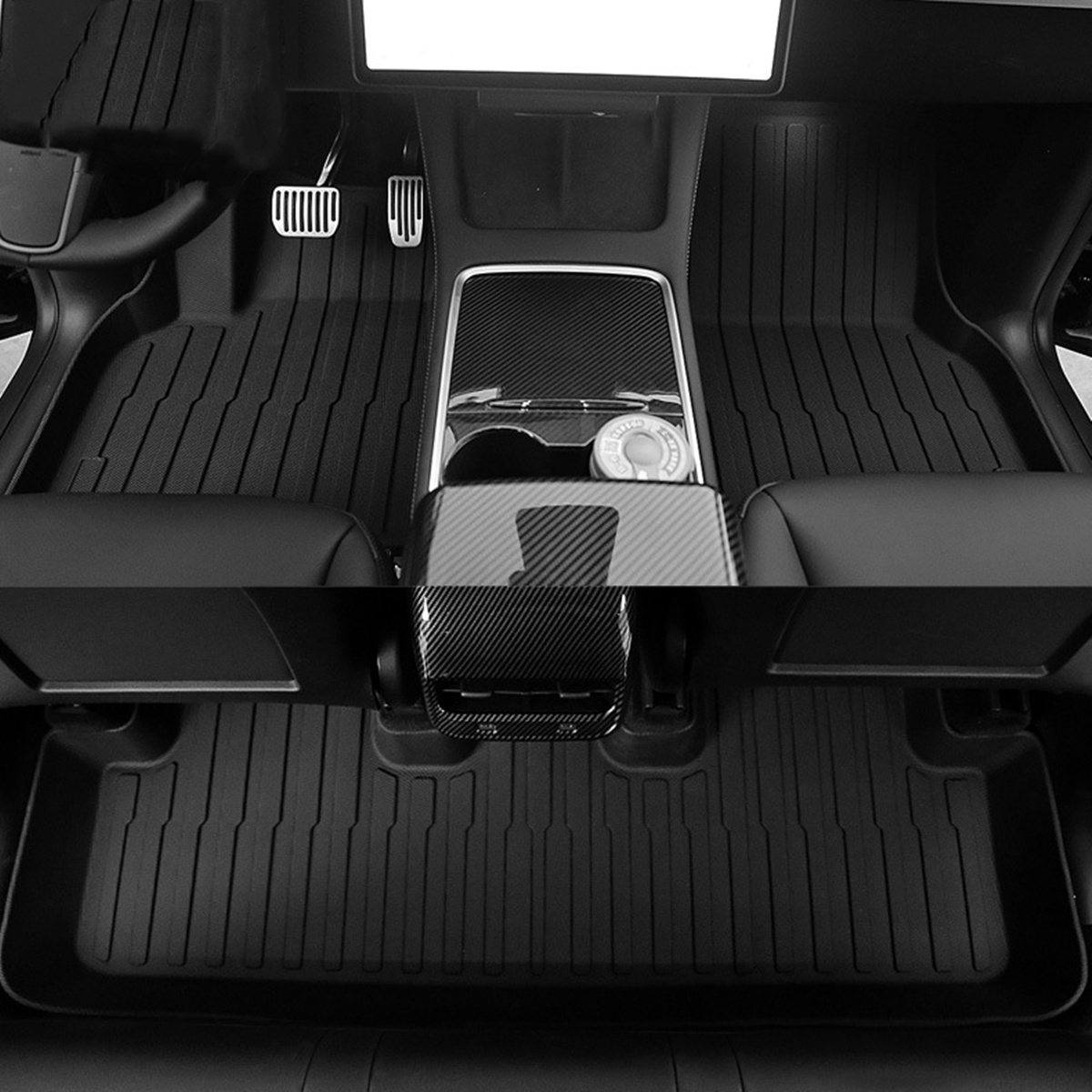 Lychee Pattern TPE Foot Mats for Tesla Model Y - Left rudder