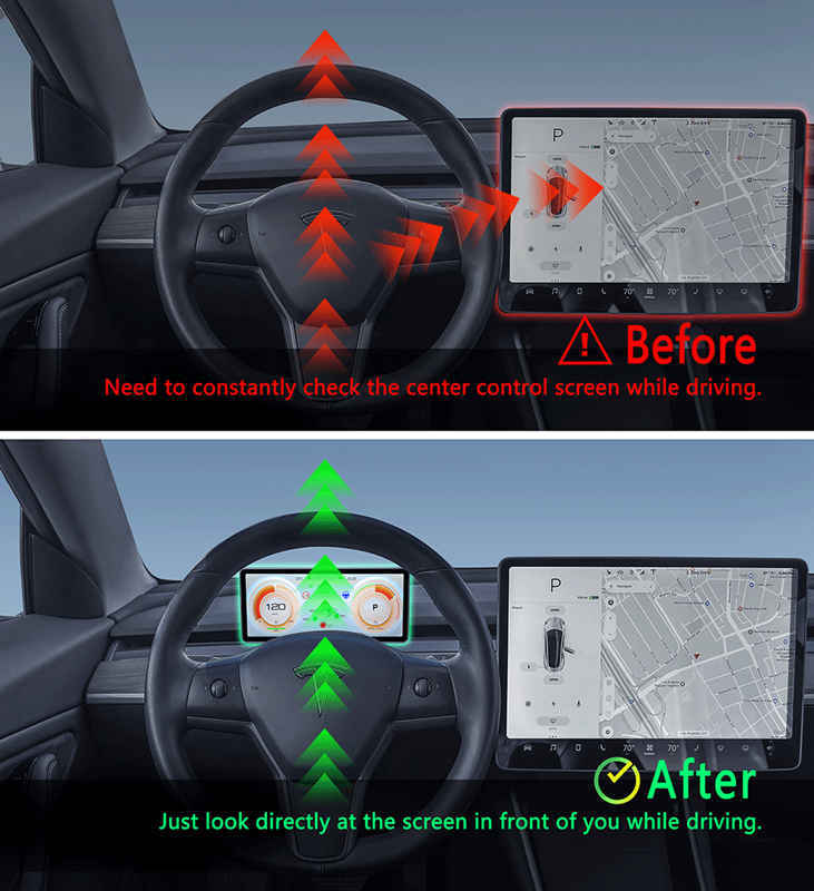 LCD Dashboard Heads Up Display Screen for Tesla Model 3/Y (Linux 8.8'')