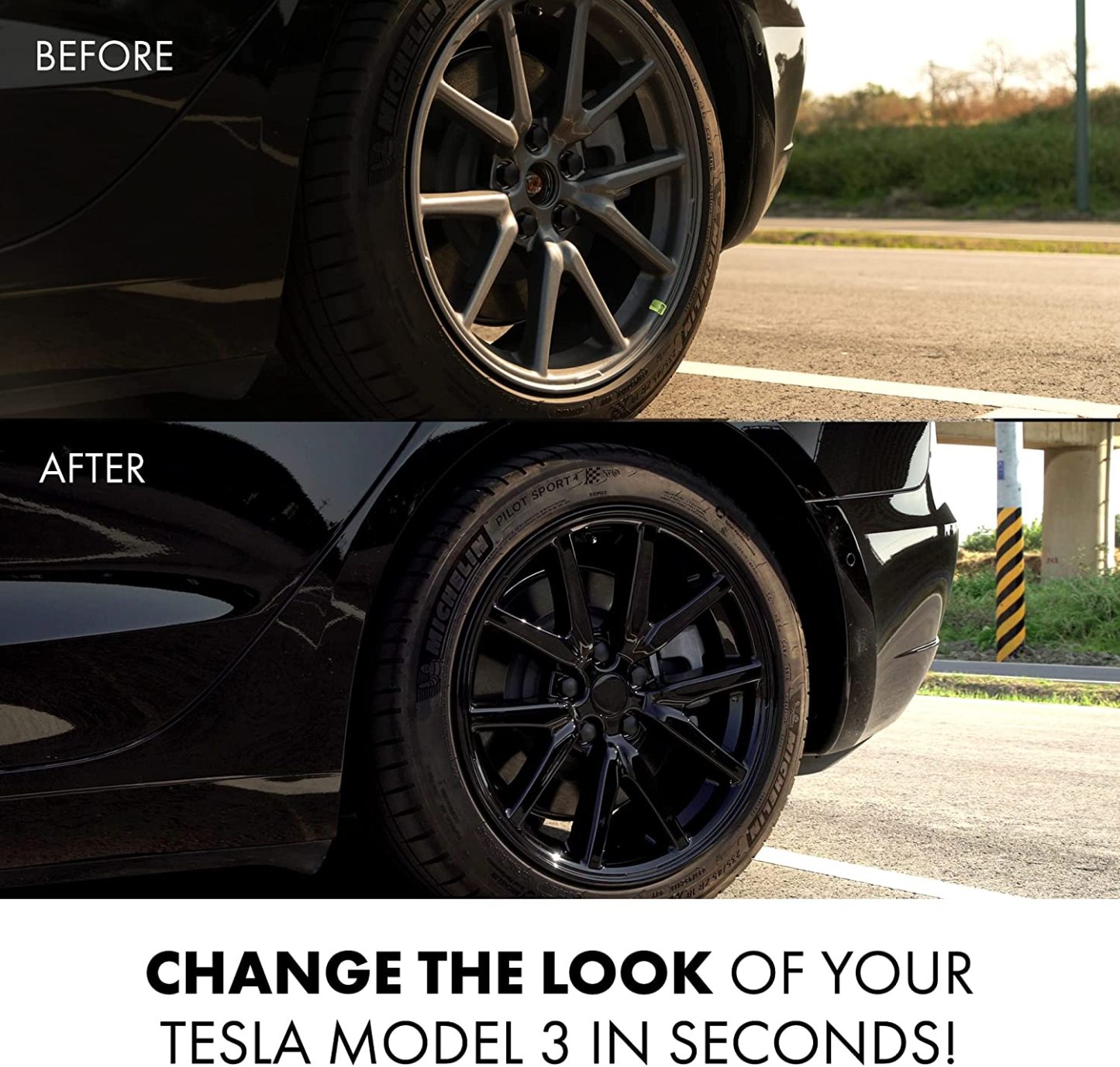 18-Inch Hub Caps fits Tesla Model 3 (4 pcs)
