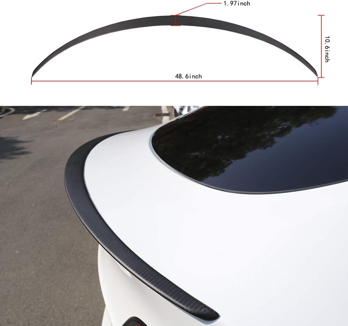 Tesla Model Y Carbon Fiber Spoiler - Real Molded Carbon Fiber