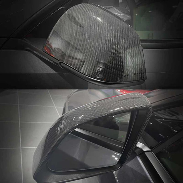 Tesla Model Y Carbon Fiber Mirror Caps -Real Molded Carbon Fiber