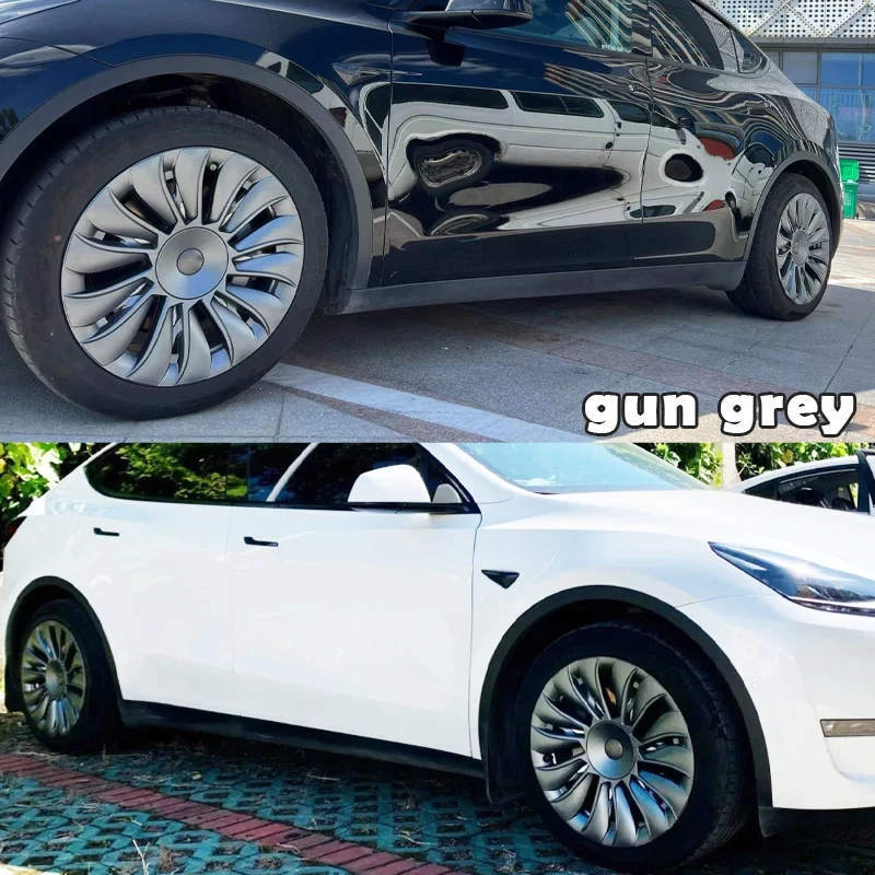 4pcs Black Tesla Model Y Hubcaps (2018-2023)