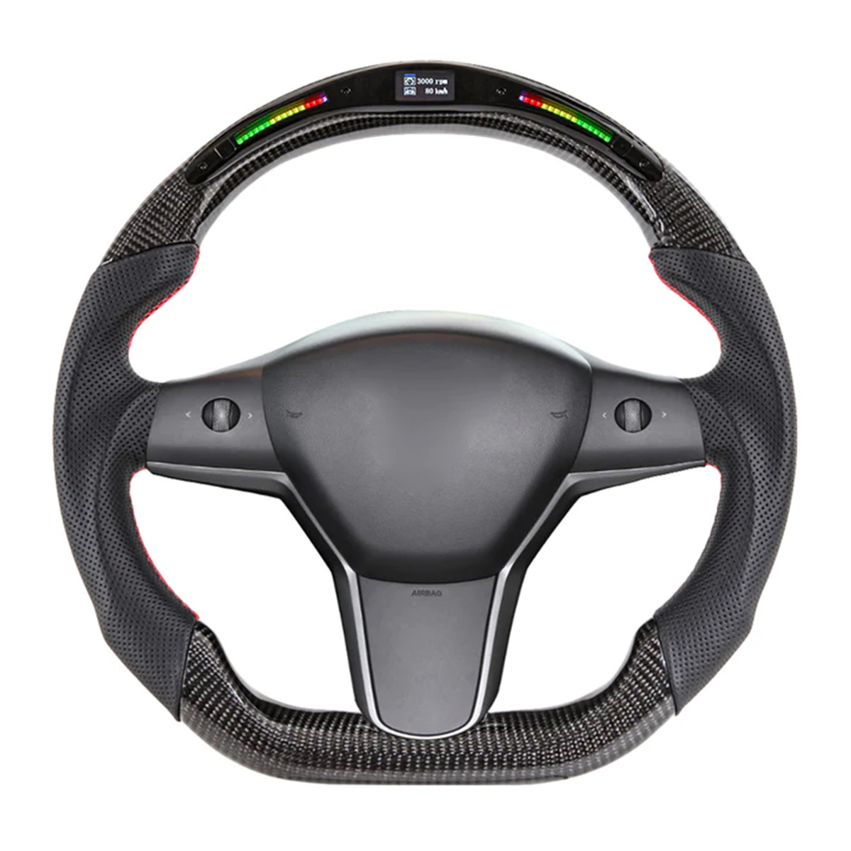 LED Sport Carbon Fiber Steering Wheel for Tesla Model 3 / Y