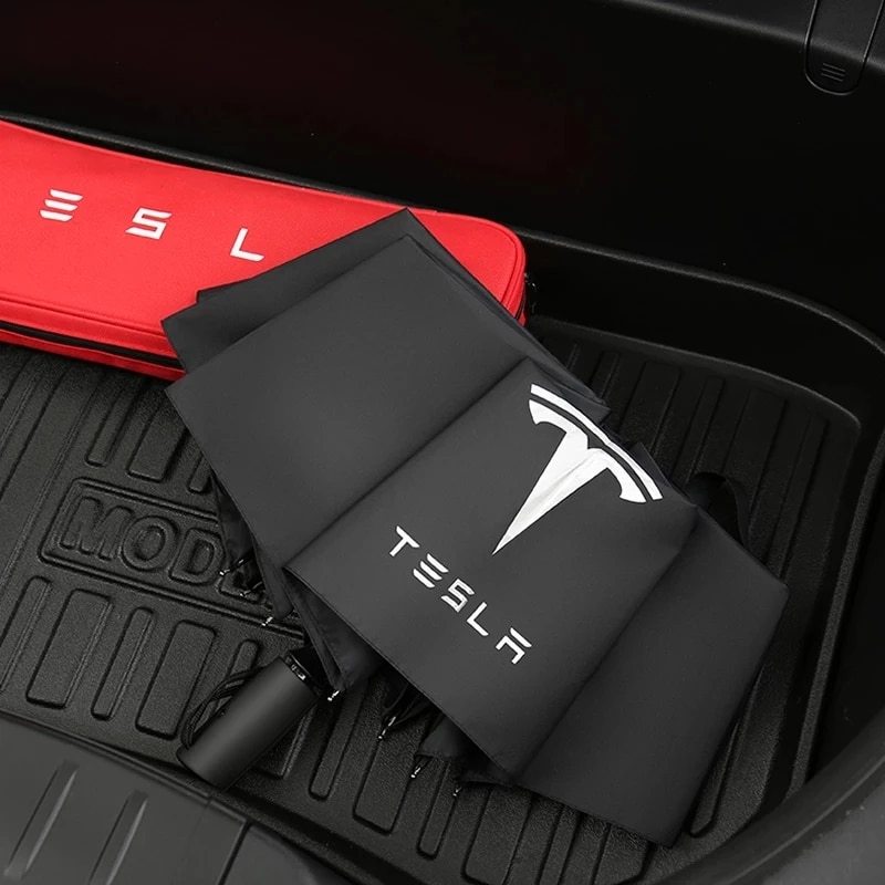 Tesla Umbrella With LED Flashlight Reflective Stripe
