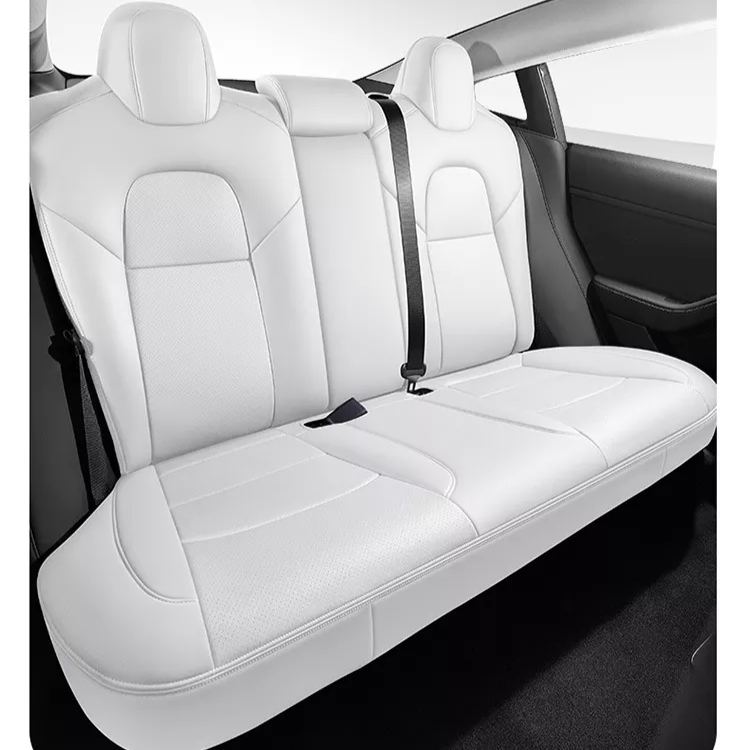 White Car Seat Cover For Tesla Model 3 2019-2023 2024/model Y