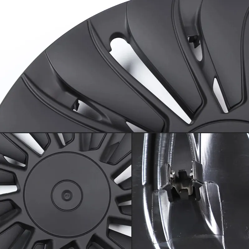 4pcs Black Tesla Model Y Hubcaps (2018-2023)