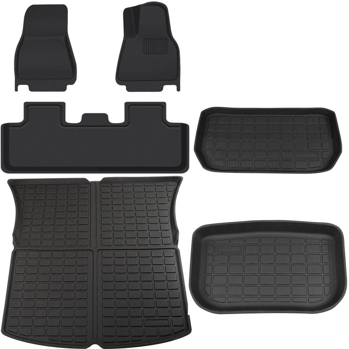 6pcs 3D All Weather Tesla Model Y Floor Mats