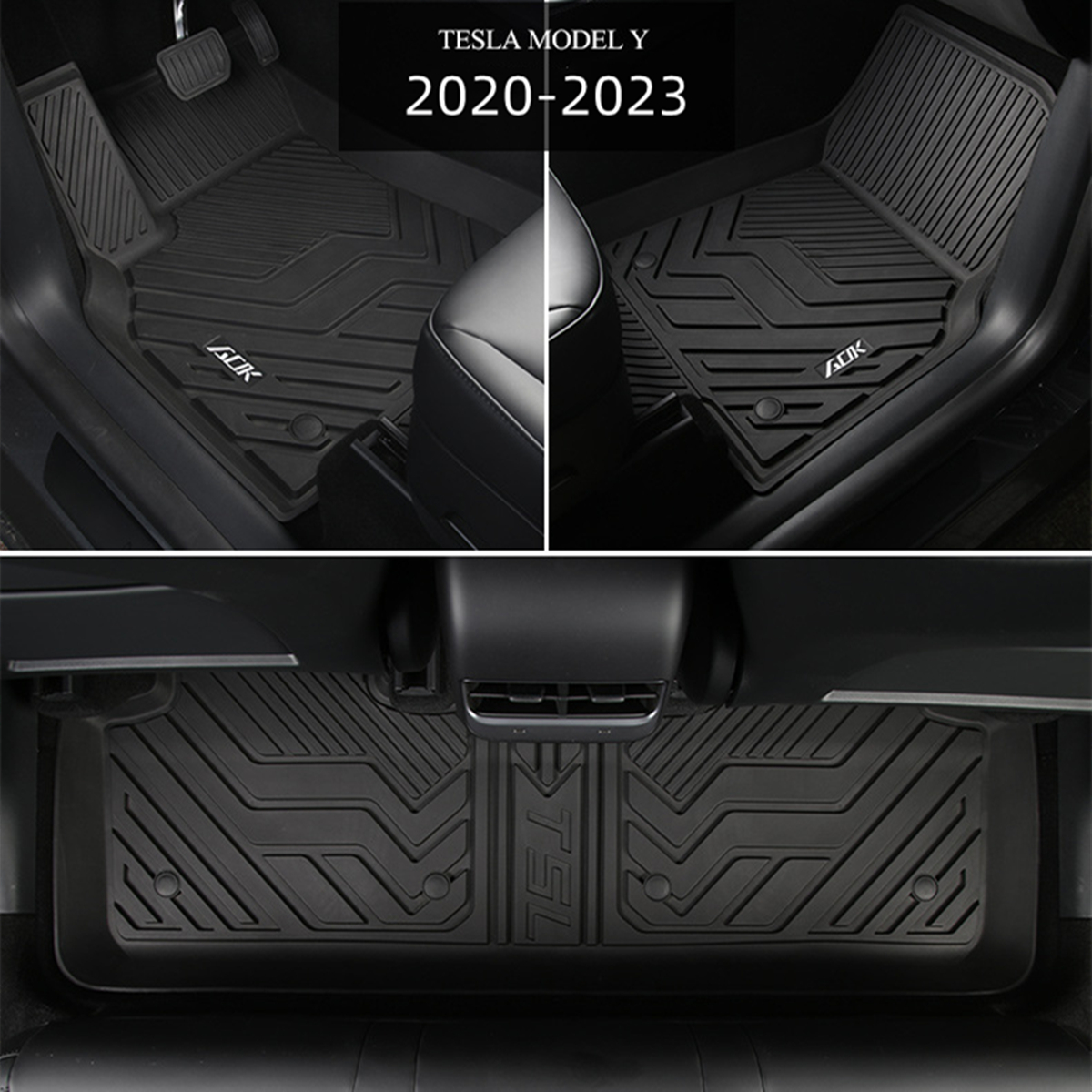 9Pcs All Weather Tesla Model Y Floor Mats TPE - Left rudder