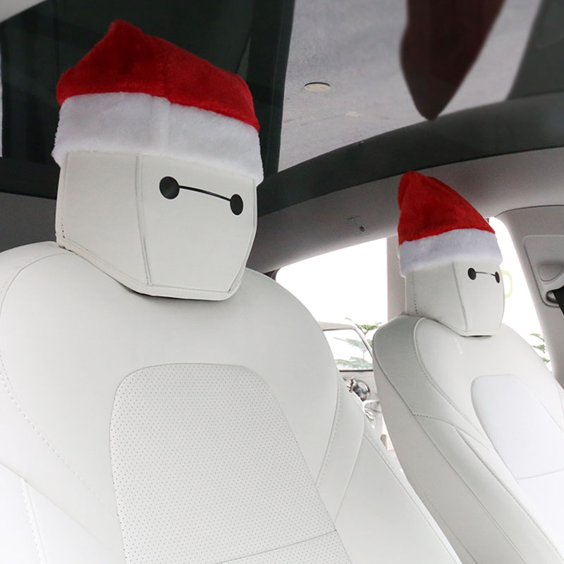 Christmas Hat for Tesla Model 3/X/S/Y Seats (2 hats with 2 pair of eyes)