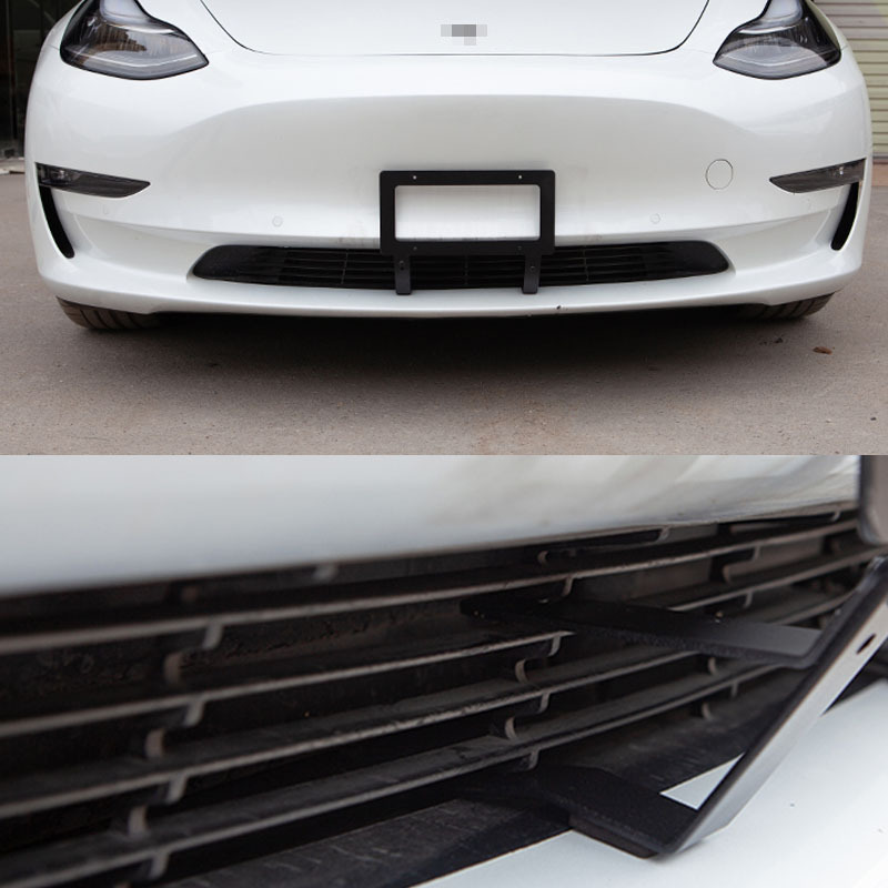 Tesla model 3 black on sale license plate frame