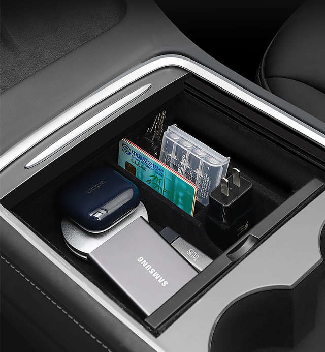 Hidden Storage Box in Tesla Model 3/Y Armrest