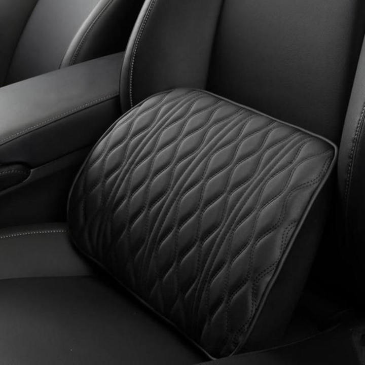 Embroidered Tesla Leather Headrest