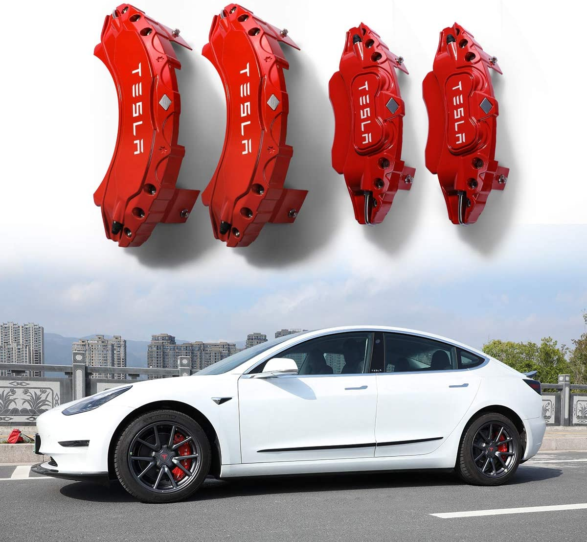 Tesla Caliper Covers I Tesla Model 3 Y 18 Inch 19 Inch Car Modification Accessories