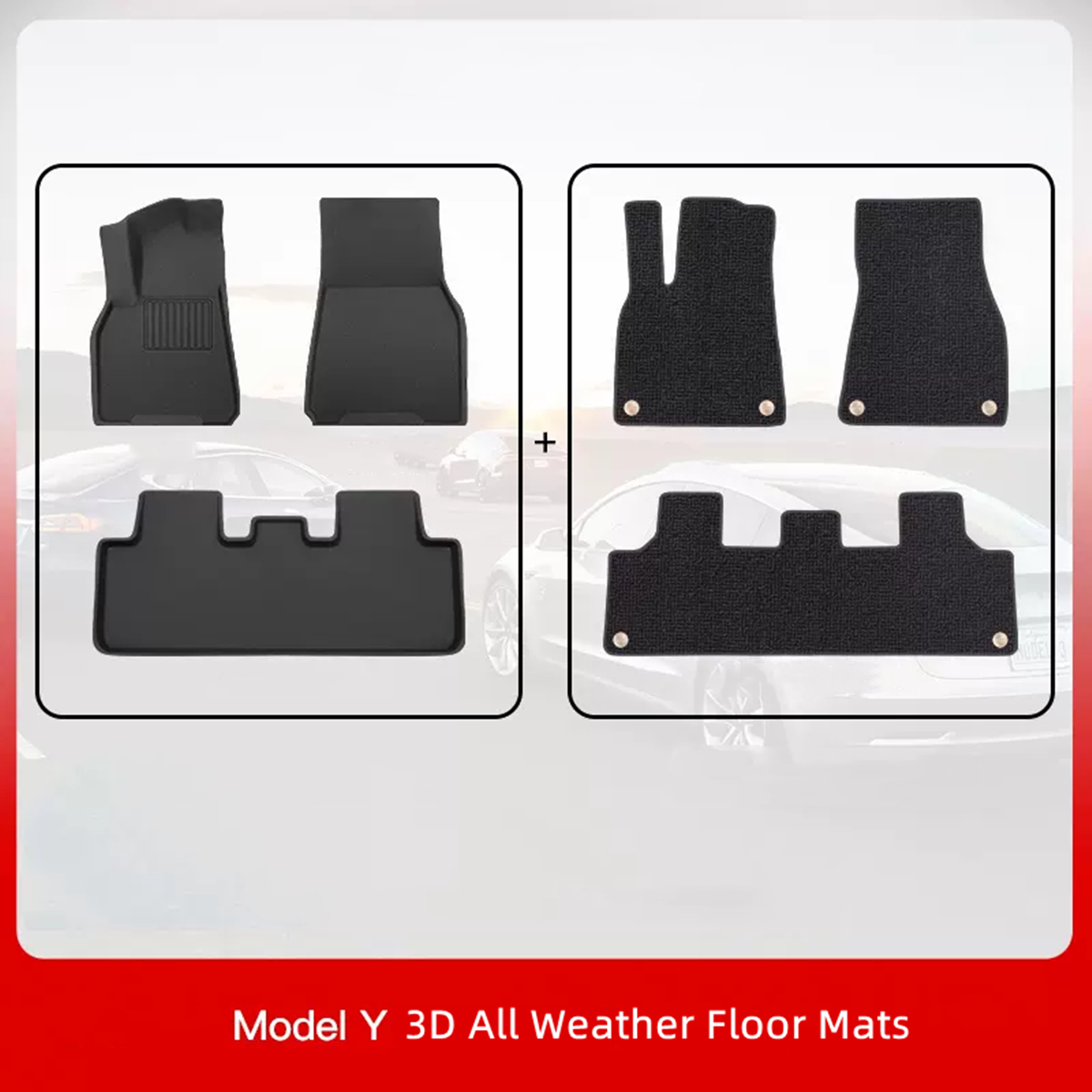 3D All Weather Tesla Model Y Floor Mats