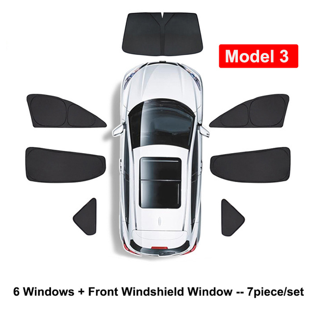 Front Rear Windshield Sunshade for Tesla Model 3/Y (2017-2023)