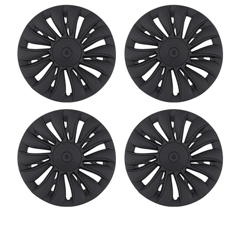 4pcs Black Tesla Model Y Hubcaps (2018-2023)